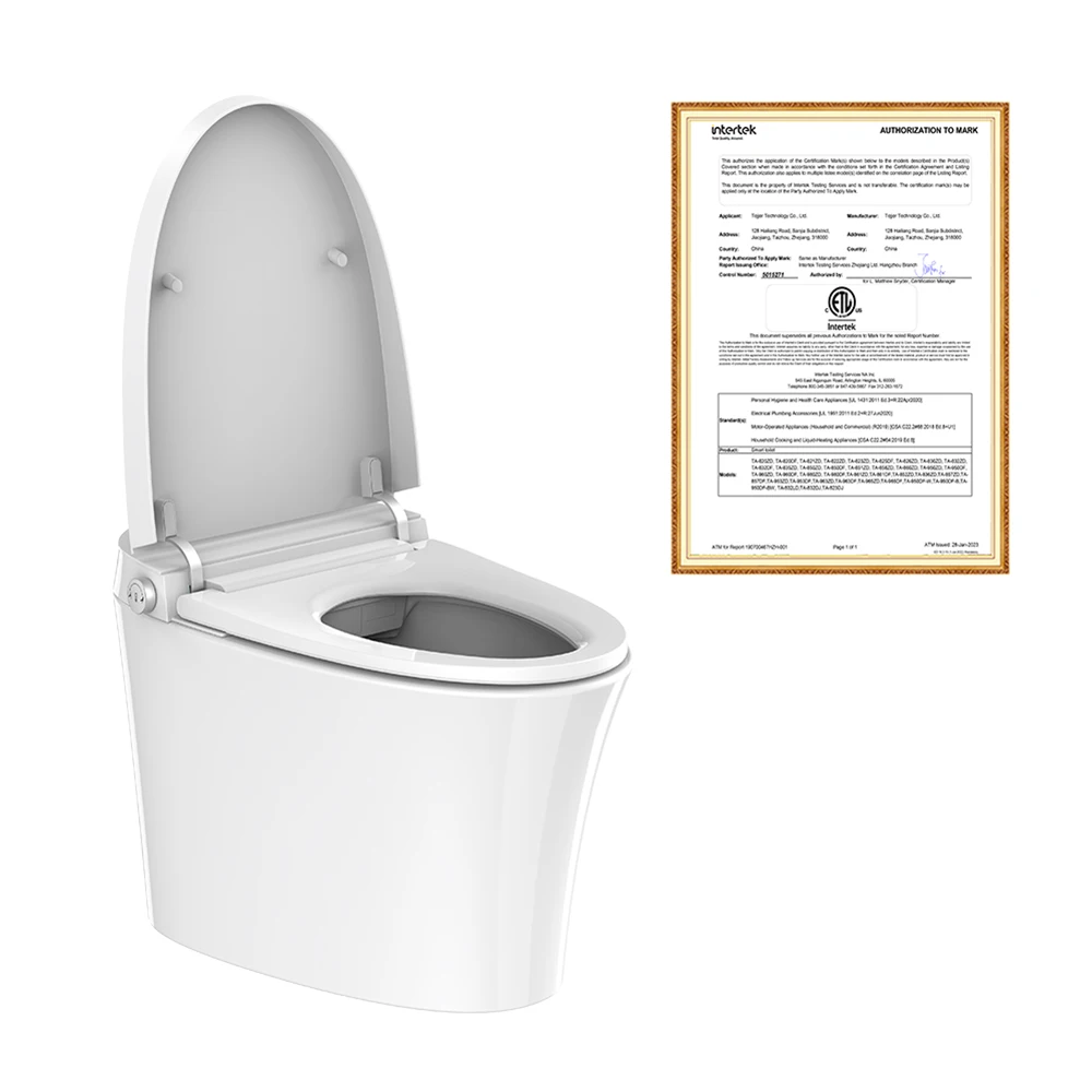 Modern bathroom high-end LED display auto wash nozzle one picec intelligent toilet smart toilet bowl