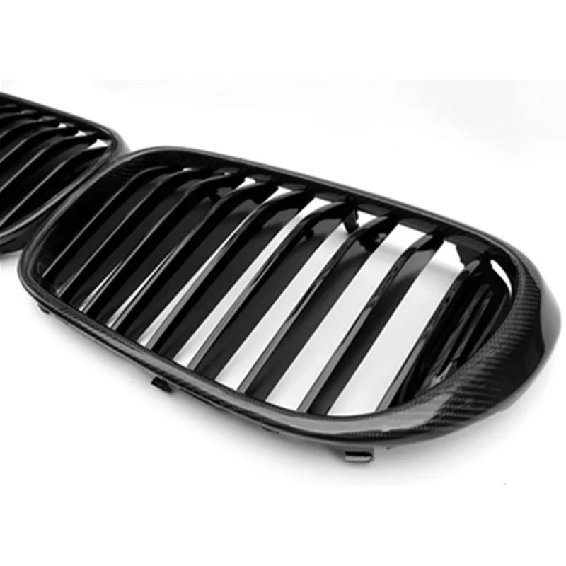 Однослойная глянцевая черная решетка из углеродного волокна, глянцевый черный передний бампер для BMW 7 серии G11 G12 2015 дюйма