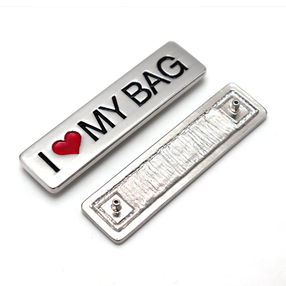 Fashion Bag hardware decoration accessories metal Waterproof nameplate plate custom corrosion resistant logo handbag brand