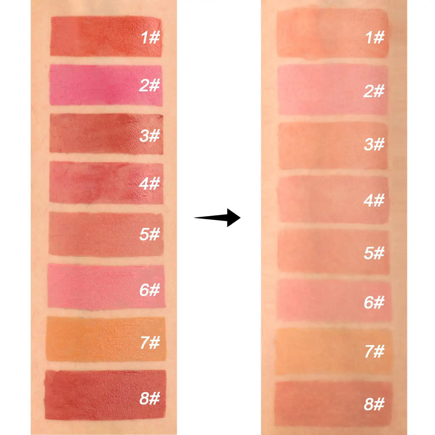 Custom 8 Colors Wholesale Vegan Rubor Makeup High Pigment Matte Waterproof Liquid Blusher Private Label Organic Liquid Blush