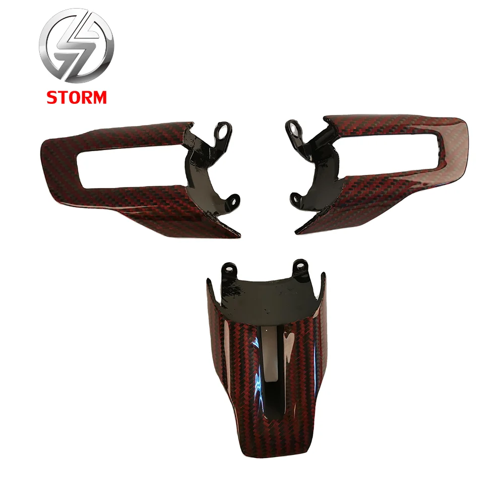 Car Interior Accessories  Carbon Fiber Car Interior Steering Wheel Trims (3pcs) For Mustang 2015