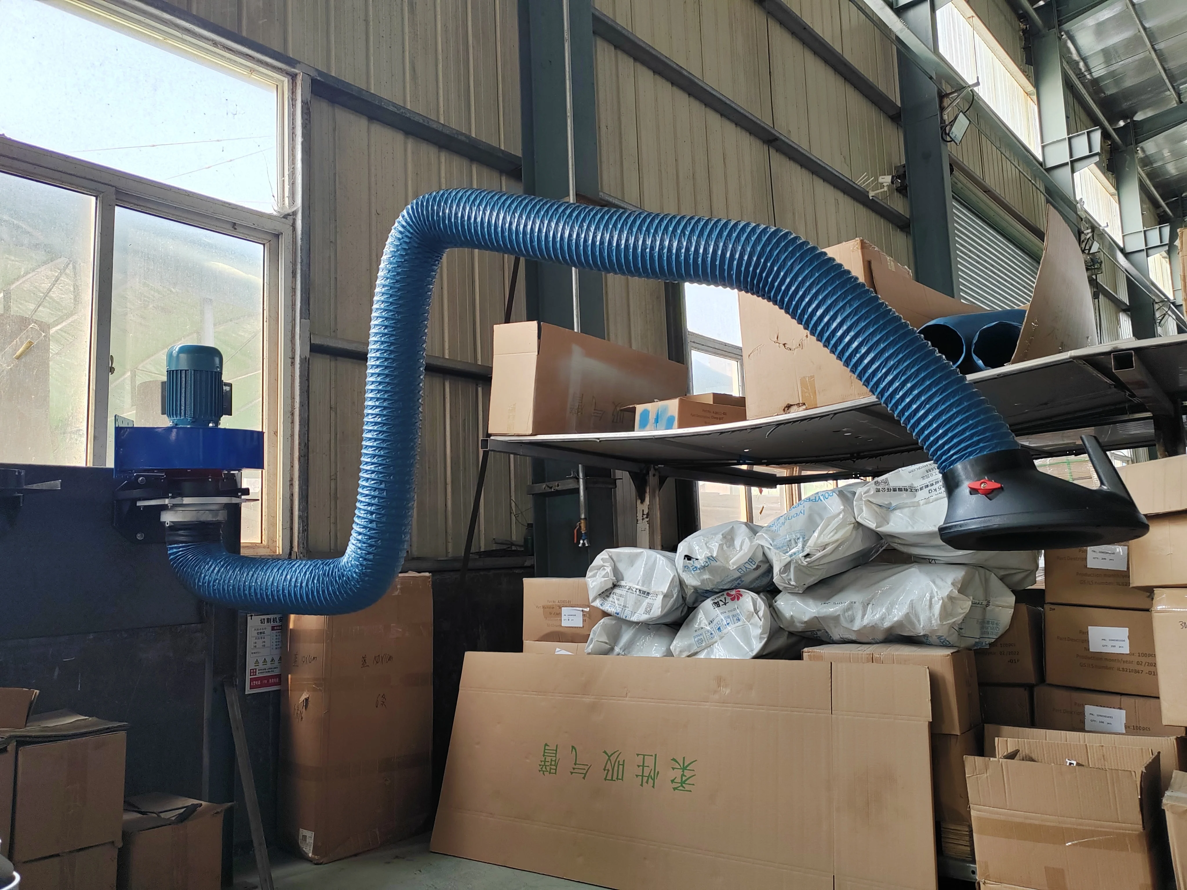 Industry Dust Collector Suction Arm/Fume Extraction Hose with Exhaust Motor Fan