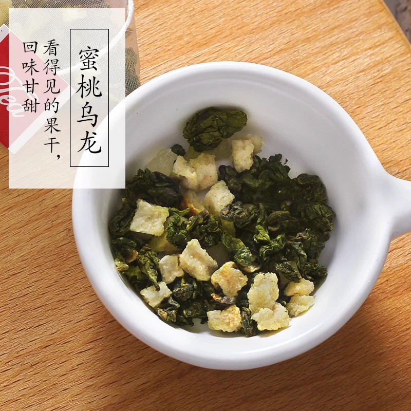 Puer Chinese best flavor sweet peach fujian oolong tea, peach flavor fruit tea