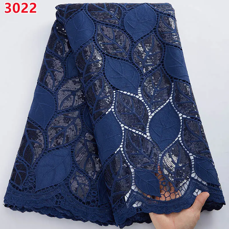 African Guipure Cord Lace Fabric with Sequins High Quality Nigerian Lace Fabric for Women Wedding Dresses DIY 3022