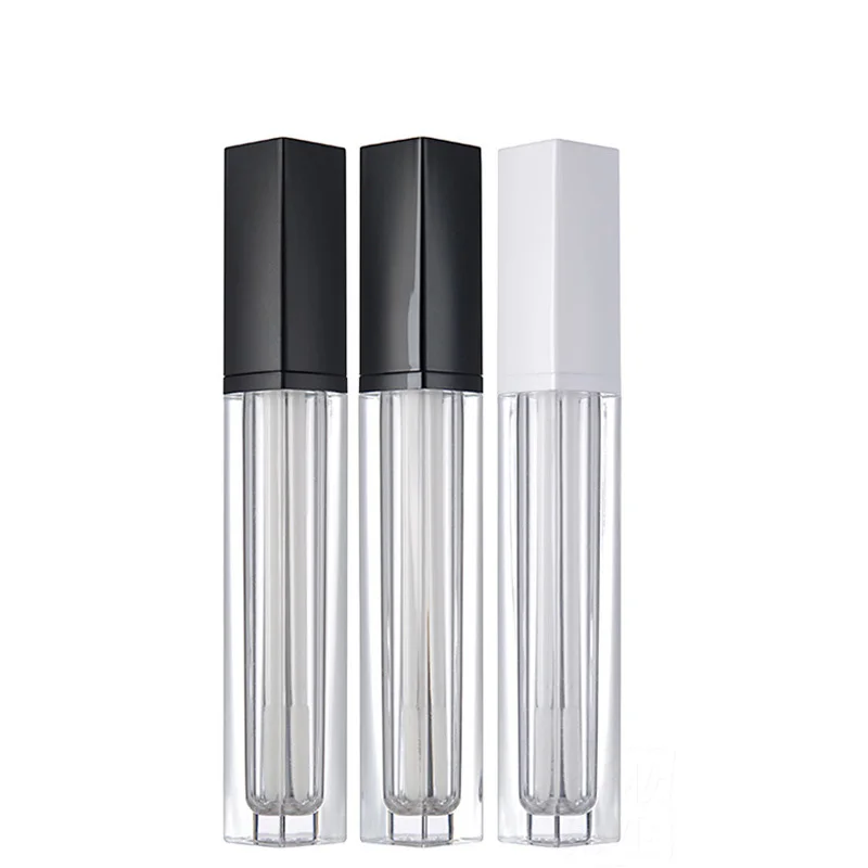 Eco Friendly Custom Logo Printed White Black Clear Packaging Private Label Cosmetic Wand Plastic Empty Lip Gloss Tube Container