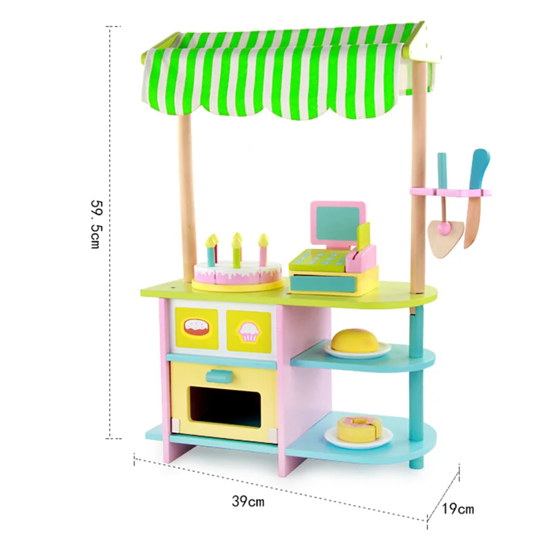 
Wholesale kitchen toys for girls Wooden Educational Kids toy Kitchen set with cake 