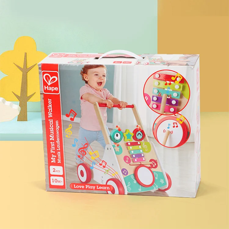 Wooden Educational Learning Baby Walker Safe None Toxic Games toy My First Musical Walker