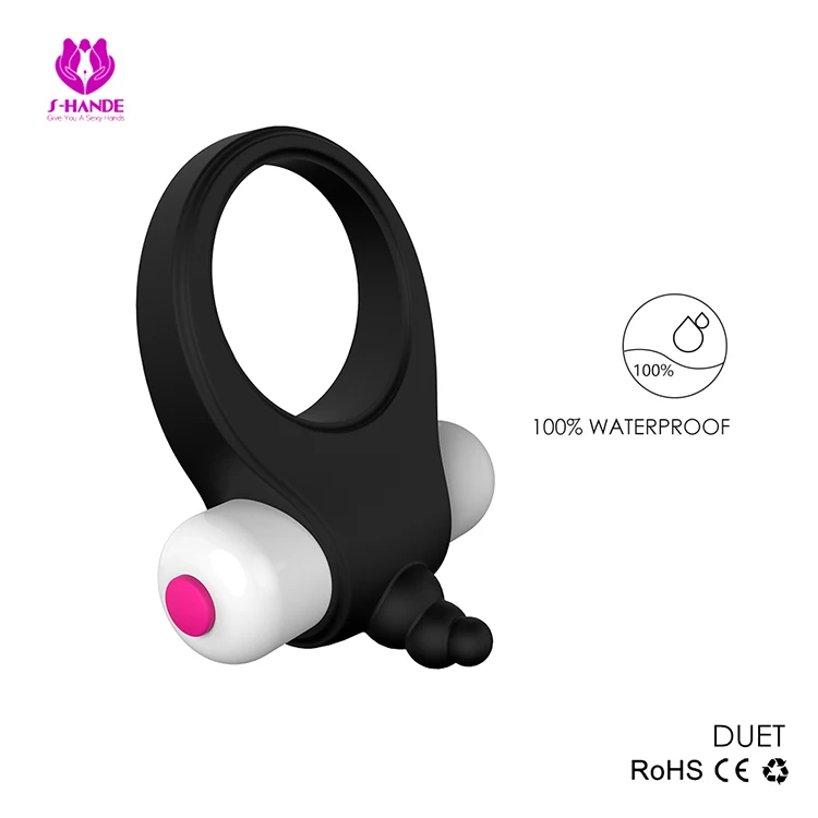 Mini Rabbit Ear Vibrator Penis with tongue licking Men Delay Time Extender Penis Cock Rings