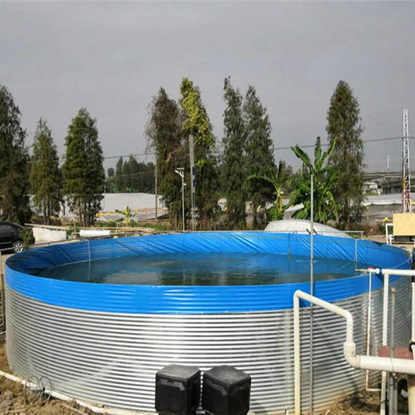 RAS indoor high density fish and shrimp farming tanks other aquaculture equipment galvanized corrugated ponds