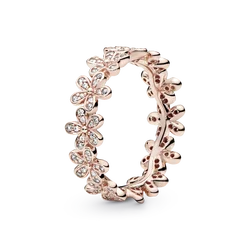 Classic five-leaf flower small daisy enamel ring alloy rose gold elegant sweet Japanese and Korean style high quality wholesale
