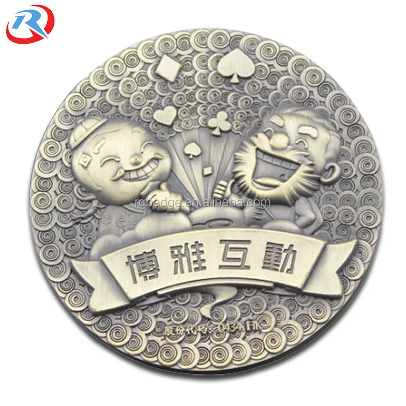 challenge Coin manufacturer Wholesale Cheap Custom 3D Blank Metal Silver Plated Enamel Challenge Coin