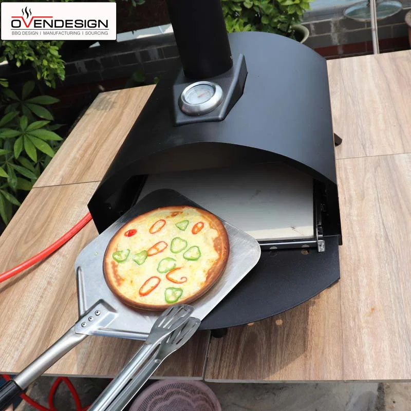 Portable 13 Inches Black Gas Pizza Oven LPG/ Natural Gas Built-in Ovens Major Kitchen Appliances For Outside