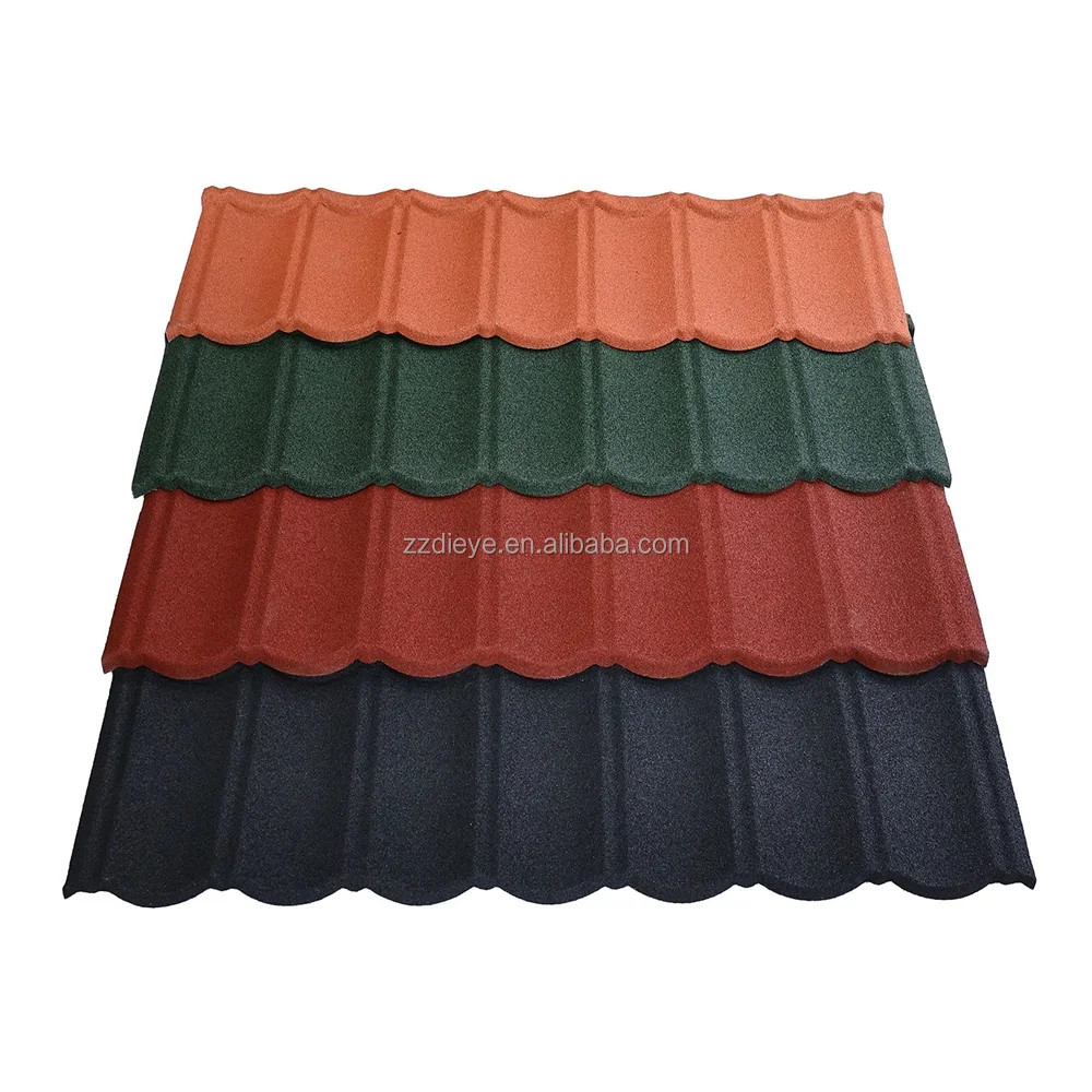 Factory Price Color Stone Coated Metal Roof Tile Steel Roofing Sheet blue Milano type Stone Coated Steel Roofing Tiles