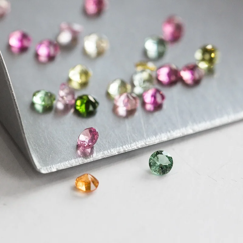 Mix-Color Loose Gemstone Round Cut Natural Tourmaline Gemstone For Jewelry Making