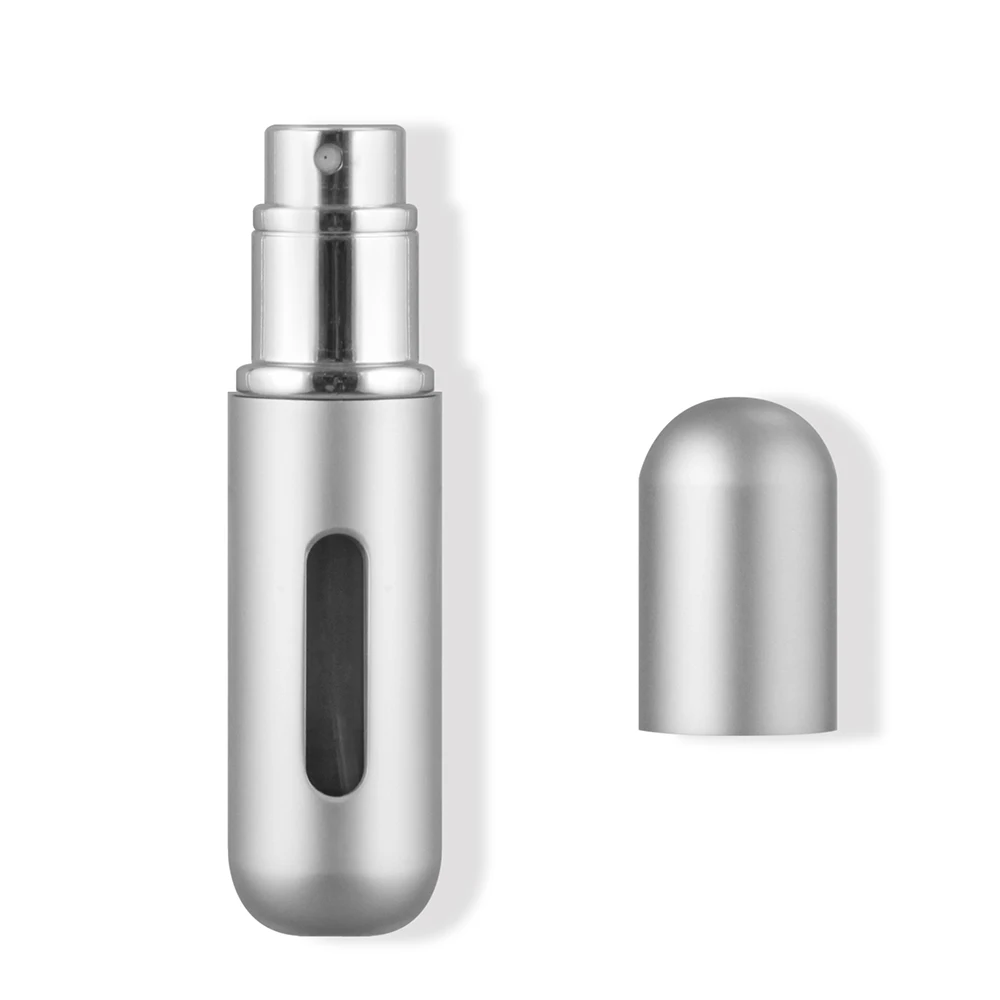 Portable 5ml Empty Mini Refillable Perfume Atomizer Glass Bottle With Spray Aluminum Multi Coloured Travel