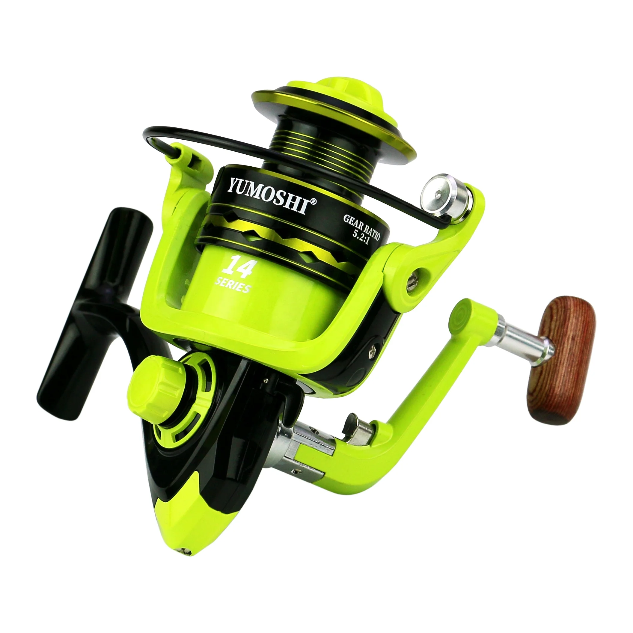 RISING Wholesale Good Price Fluorescent Color 5.2:1 Metal Wire Cup Pesca 2000-6000 Carrete De Fishing Spinning Reel