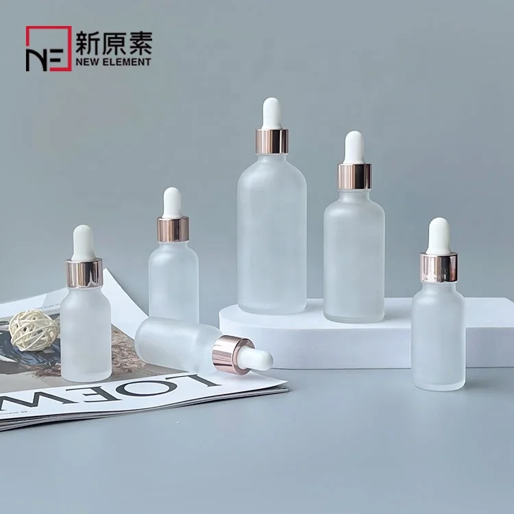 New Element customised 5ml 10ml 15ml 20ml 30ml 50ml 100ml aroma oil pipette glass bottle with rose gold dropper