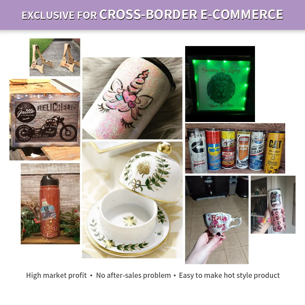 Pack of 100 Sheets No Bake paper sheets A4 Size compatible printers water transfer paper for Glass