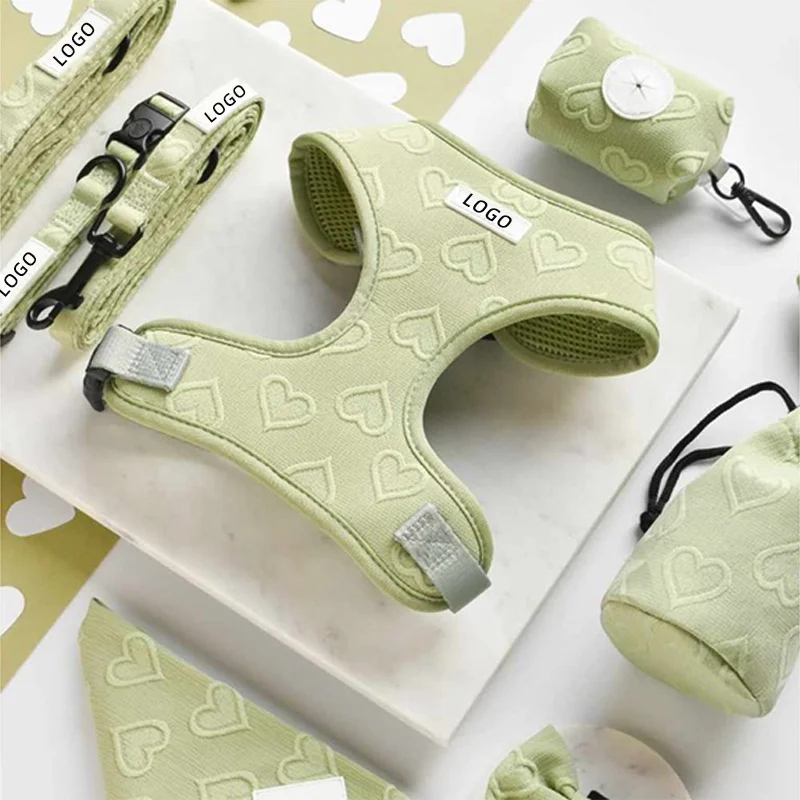 OEM Custom Designer Embroidered Embossment Logo Luxury Dog Harness Sets Dog Chest Harness Dog Harness and Leash and Collar Set