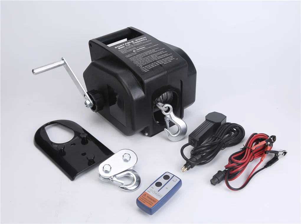 Portable Trailer Reversible Electric high Winch power 12V DC Power-in Power-out Freewheel Operations for Boats