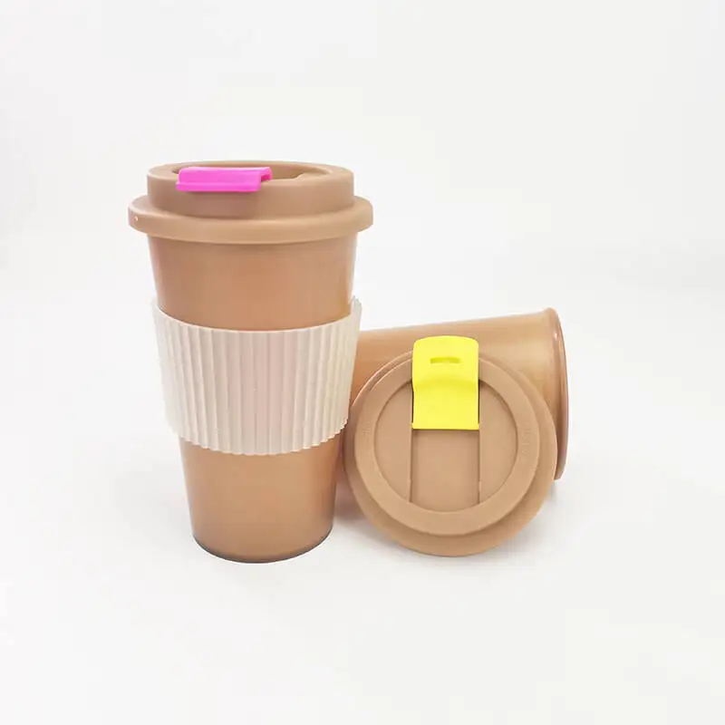 Wholesale hot sell biodegradable reusable eco-friendly bamboo fiber mug takeaway coffee cup