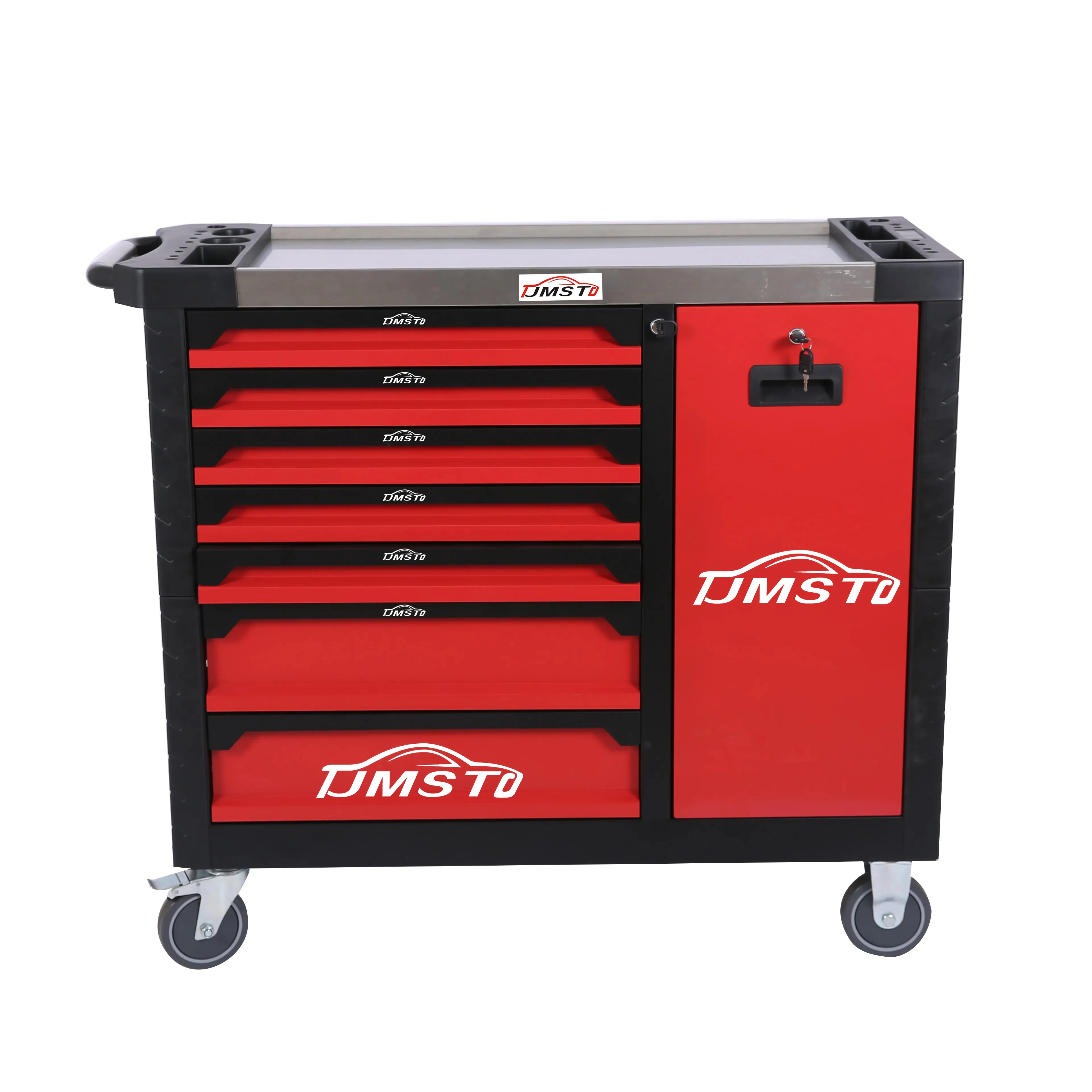 CE 8 Drawers Garage Heavy Duty Metal Tool Cabinet Storage Tool Trolley/ Chest / Cart With 258 Tool Sets Maintenance Hand Sets