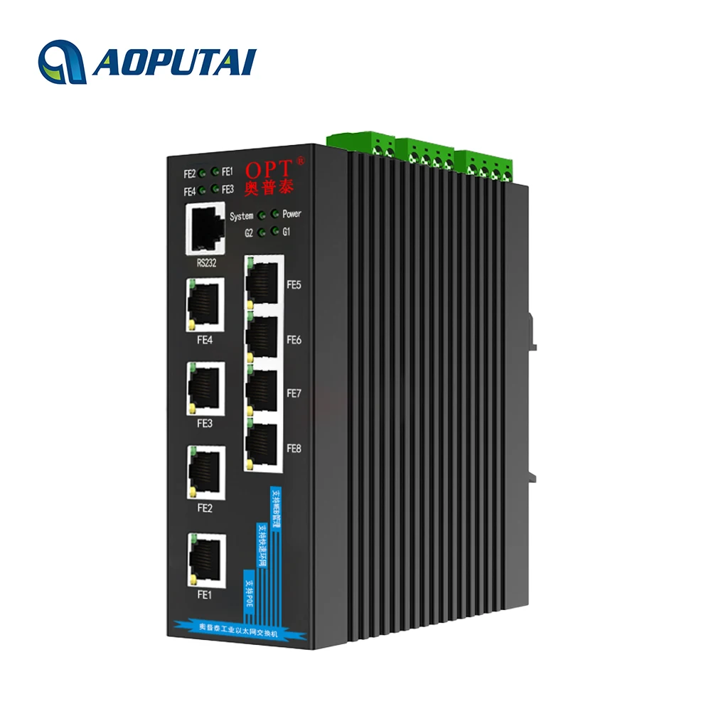 Industrial Grade Managed 8 100M Base-TX RJ45 Port Ethernet and 2 gigabit SFP port Network Switch