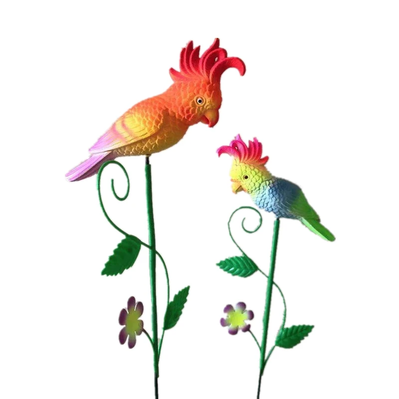 Osgoodway Wholesale High Quality Small Red Parrot Flying Bird  Animal Toys Decor Garden Ornament