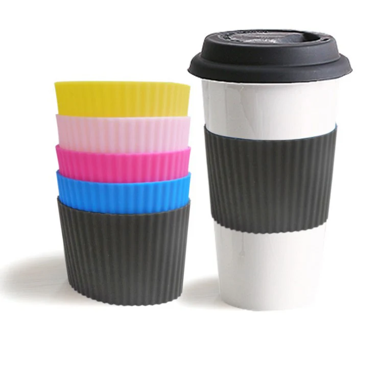 Пользовательский открытый многоразовый силиконовый резиновый рукав для кофейной чашки для чайной чашки