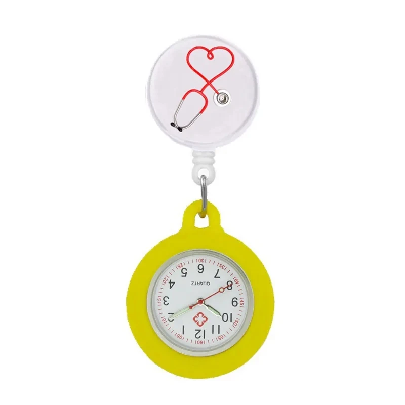 New Arrivals Medical Tethoscope Retractable Badge Holder Reels Pocket Watch Custom Rubber Silicon Breast Watch For Nurse