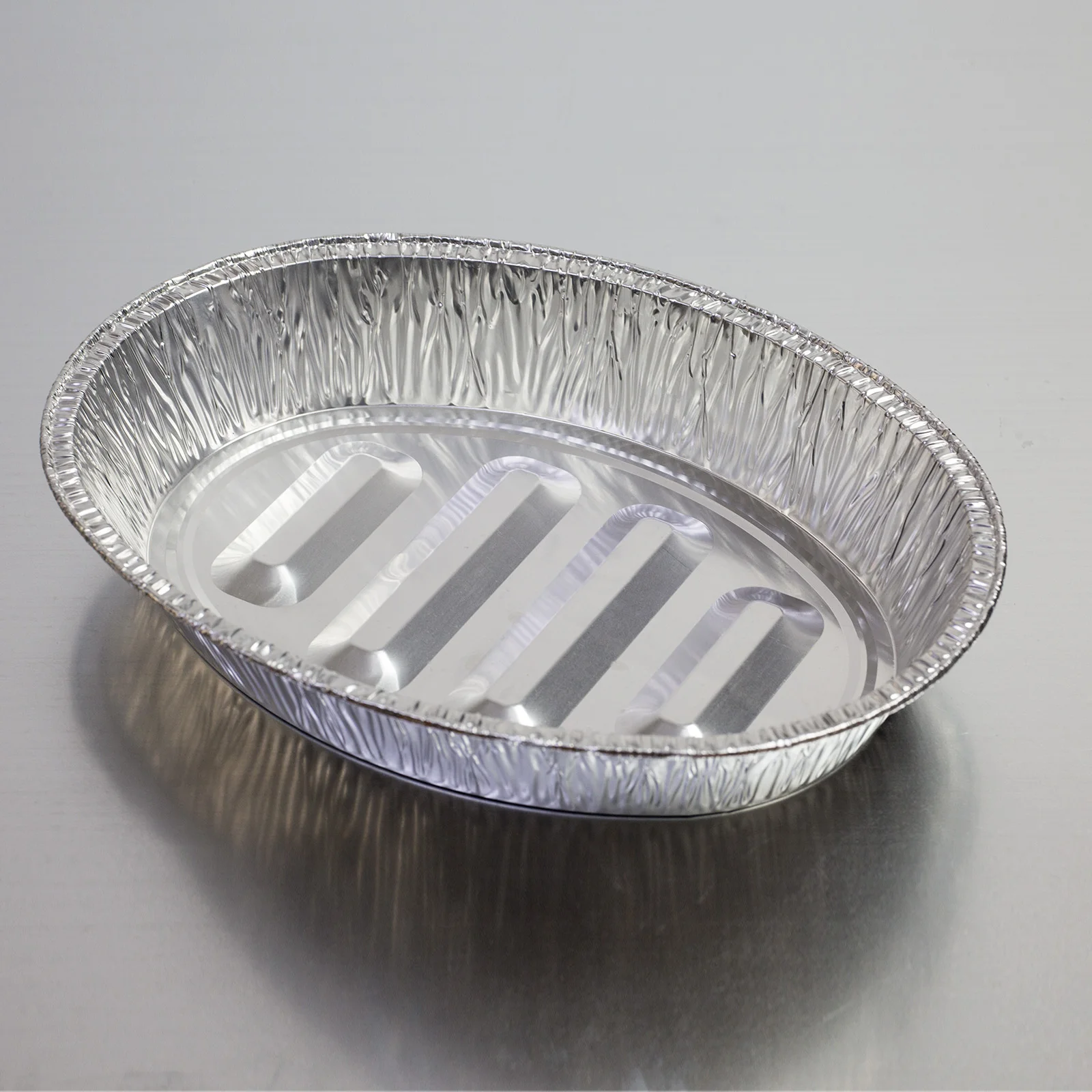 Recyclable large size oval foil turkey trays aluminum foil container