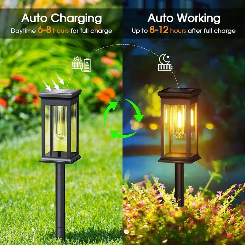 Solar Outdoor Waterproof LED Tungsten Wire Lawn Lamp Courtyard Landscape Decoration Solar Garden Lamp Decorative