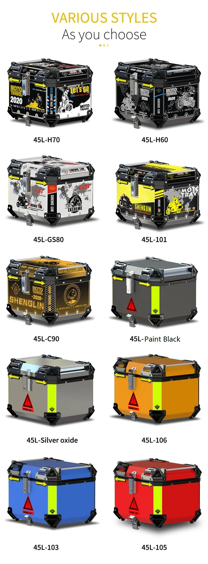 SHENGLIN Saddlebags дешевый алюминиевый верхний чехол для мотоцикла