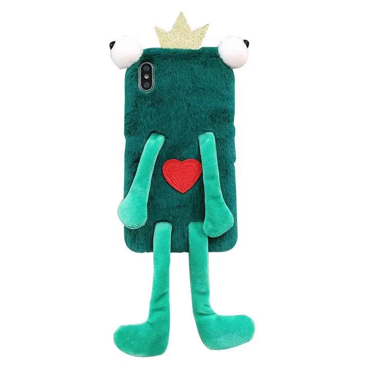 
Most Popular Warm Cute Frog Furry TPU Phone Case Covers For Iphone X 