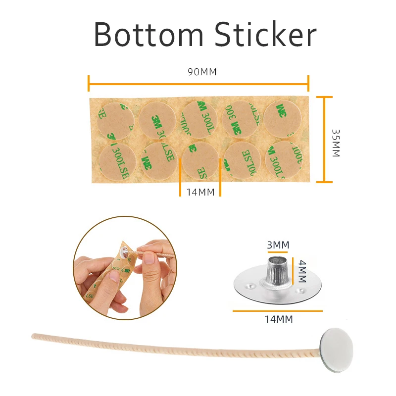 wood wick candle large candle wick sticker tabs wick setter