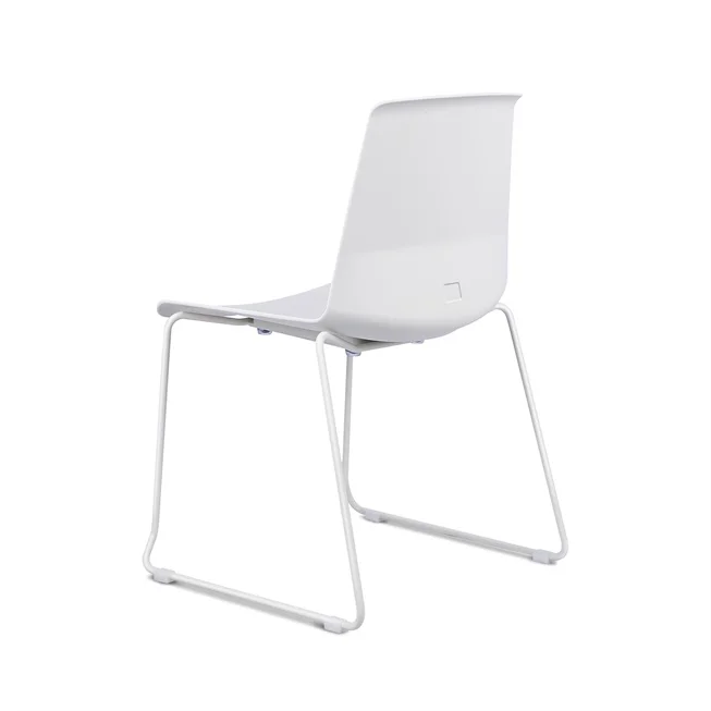 
Stackable Plastic Black Sled Metal Legs Office Meeting Training Chair 