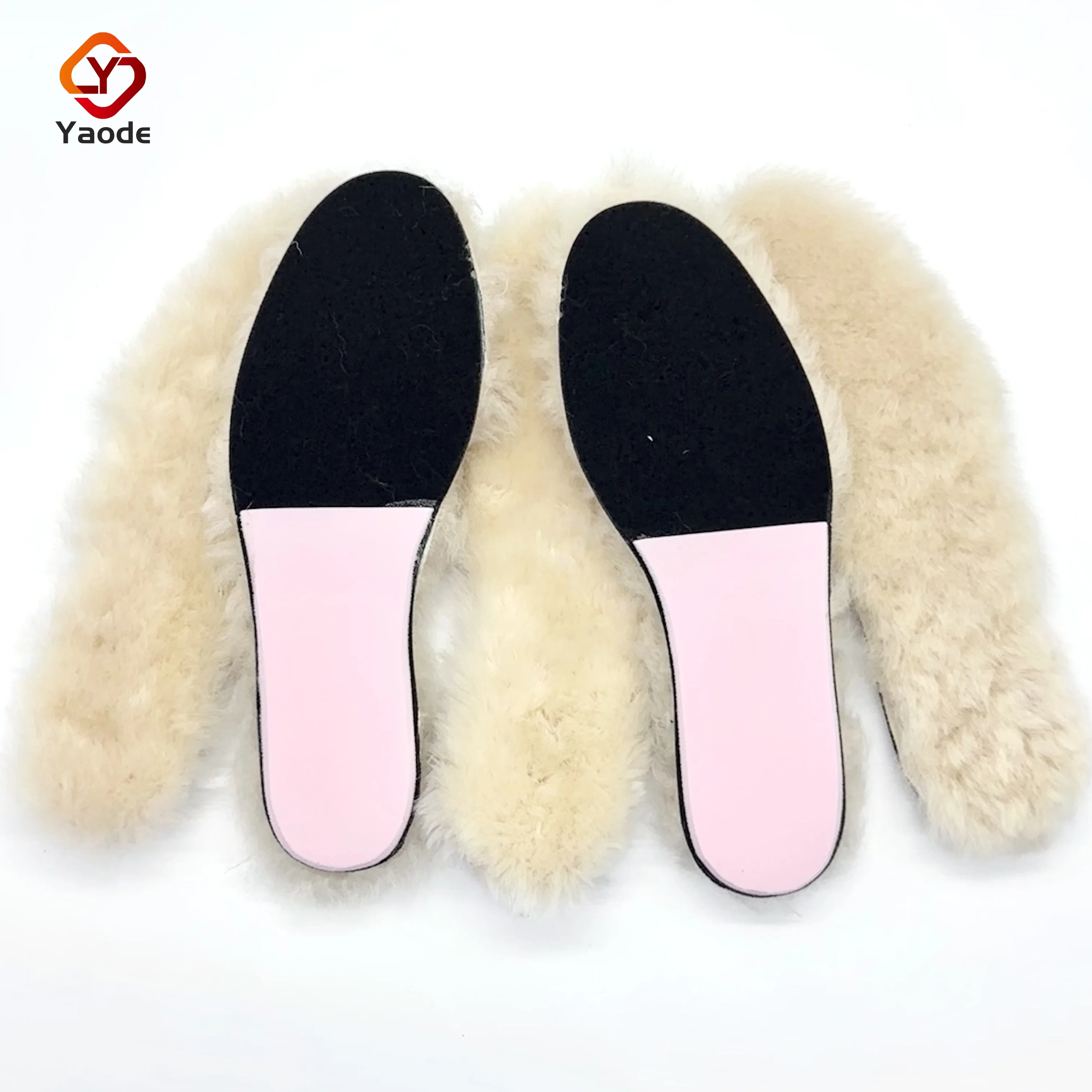 Yaode Custom Warm insole Winter Sheepskin Pu Foam Shoe Insoles Wool Insole Fur Integrated Cozy Fluffy Insert For Boots Slipper