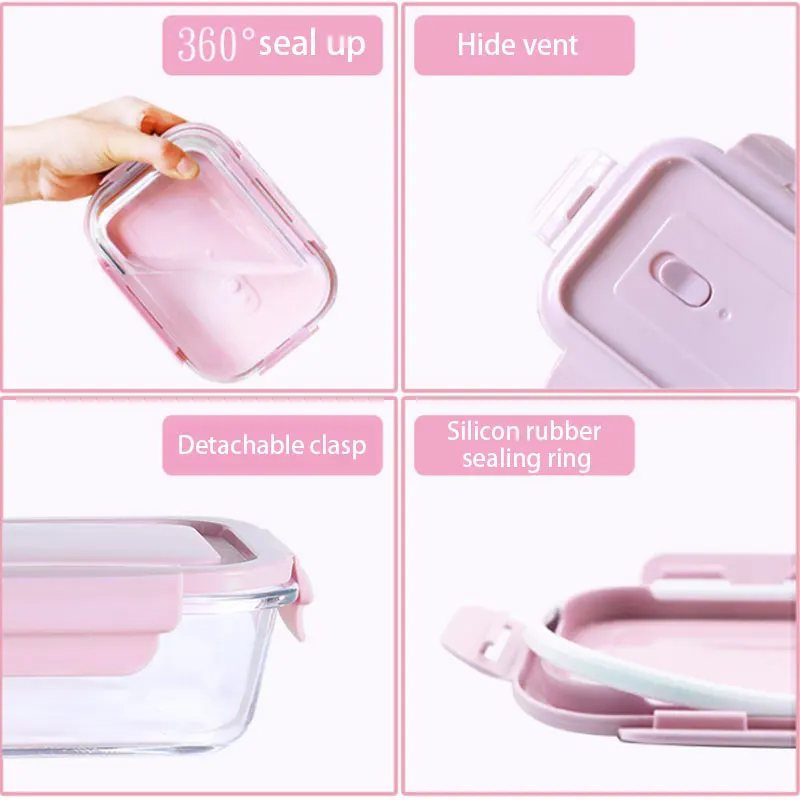 Контейнер для еды Bento микроволновая печь pyrex borosil стеклянный Ланч-бокс
