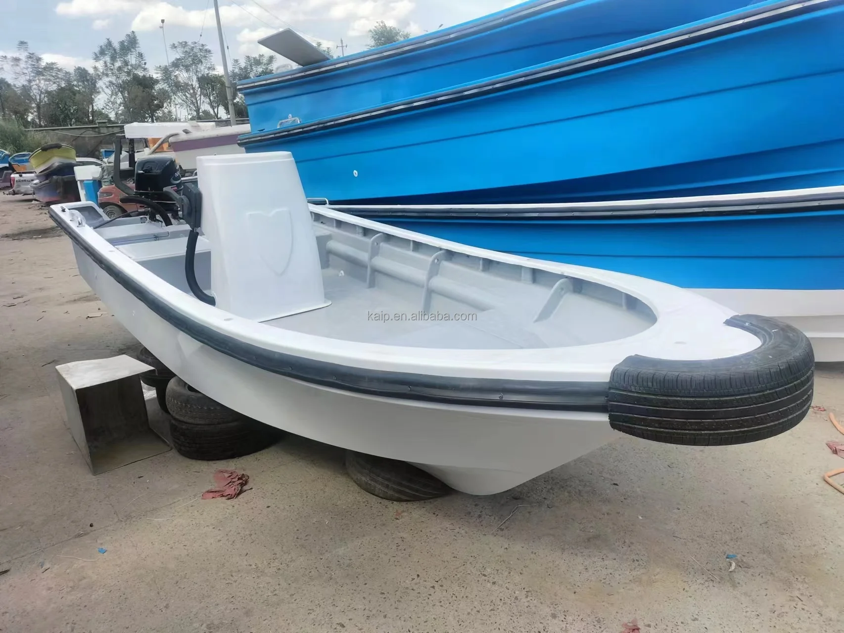 7meter sea fishing boat fiberglass hull transport cargo CE high speed outboard 100HP console awning fuel tank light leisure jet