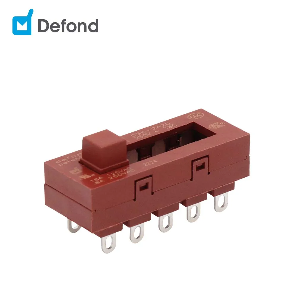 Высокое качество 16A 125V dp4t 10pin 250vac ползунковый Переключатель Defond CSK-2420-CAA72-01R