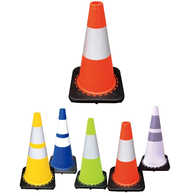 UV Resistant High Reflection Parking Lot Driveway 450mm PVCTraffic Safety Road Warning Plastic Cone With Reflective Films