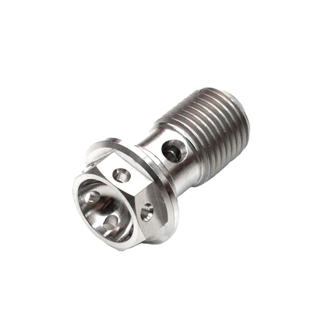 Titanium drilled banjo bolts M12*1.25*23