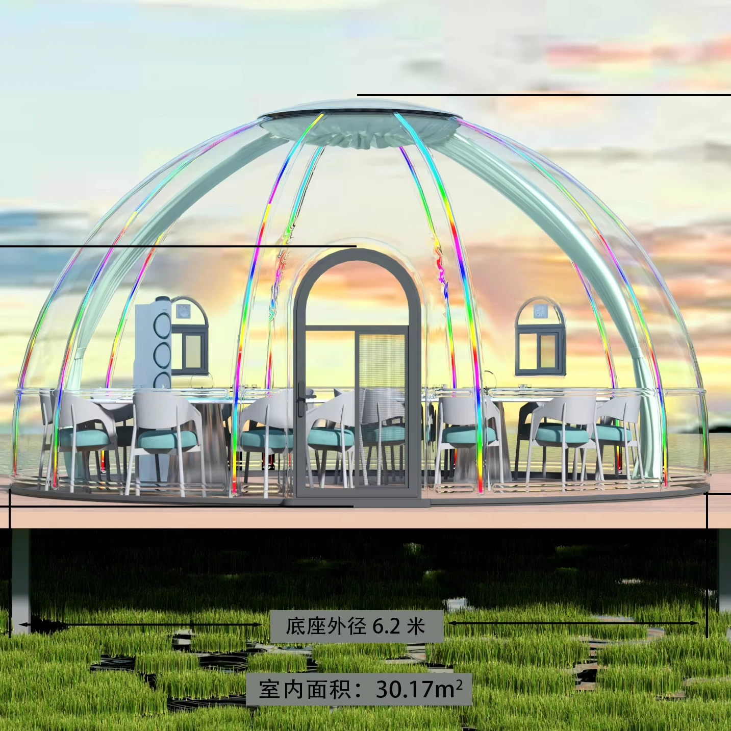 Outdoor Transparent Night Igloo Tent Polycarbonate Solid Sheet Star Dome House Bubble Houses for Hotels restaurant