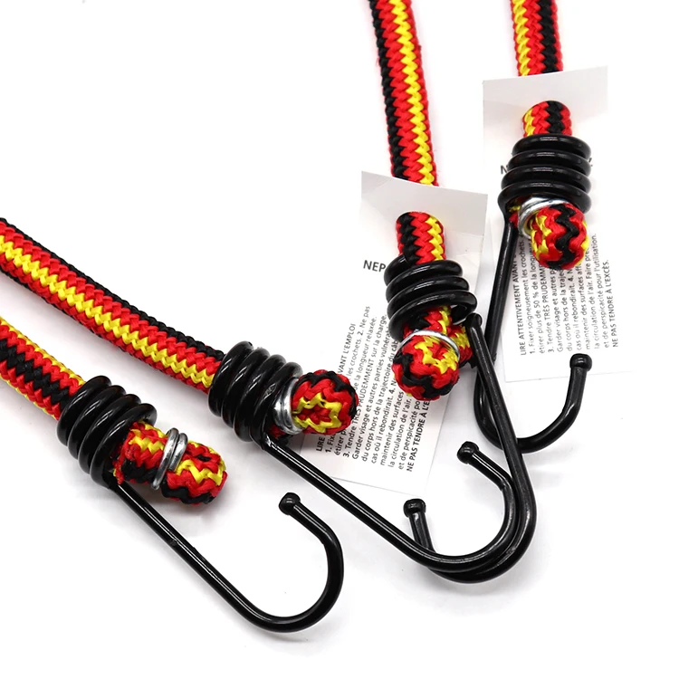 Manufacturer wholesale high elastic durable portable rubber and polyester woven bungee cord