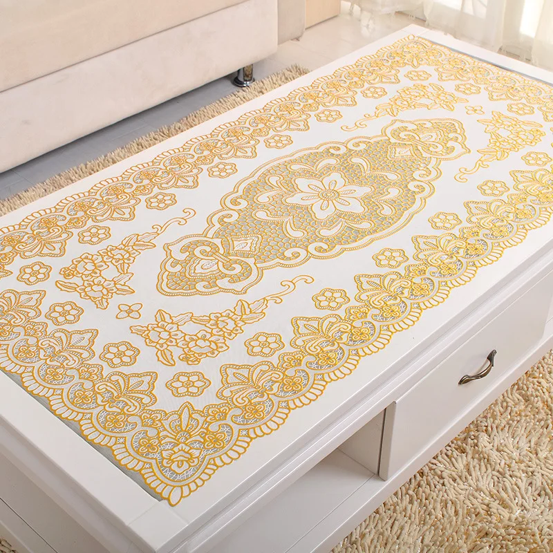 Bronzing Tablecloth Placemat Home Non-slip Insulation Dish Mat Factory Direct Sale PVC Opp Bag Mechanical Table Cloth Color Oval