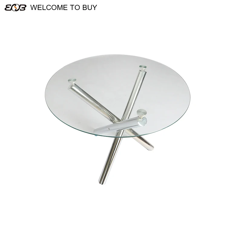 Круглый стеклянный обеденный стол для отеля