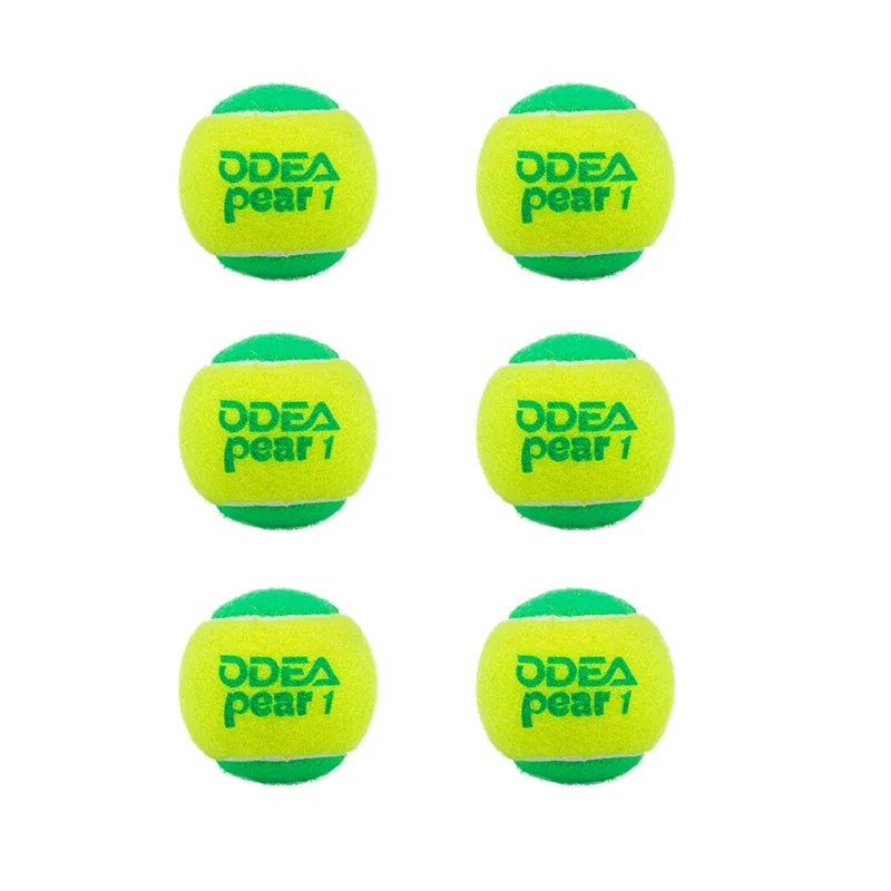 ODEA  Tennis Balls Kids Green Transition Tennis for Children Over 9 Year Old Beginner Decompression 25% Practice Tenis Ball 6Pcs