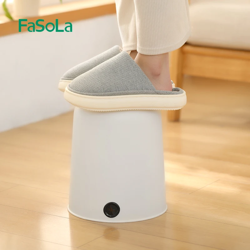 Белая круглая кухонная корзина FaSoLa 8-12 л для мусора пластиковая полипропиленовая комнатная контейнер ванной