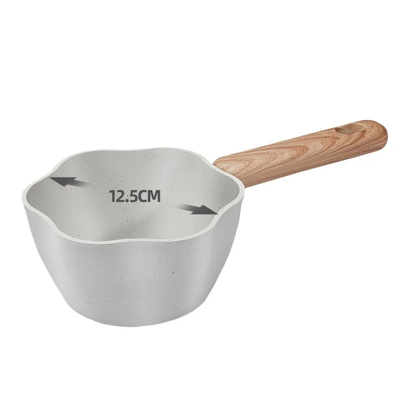 Non-stick thickened oil-splashing milk pot for egg complementary food, household mini frying pan for kitchen