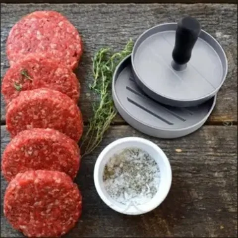 Factory Aluminum Hamburger Non Stick Patty Maker Model Meat Burger Press With Wax Paper